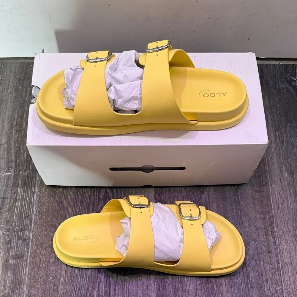 Aldo Lemon Slide Sandals with Buckles
